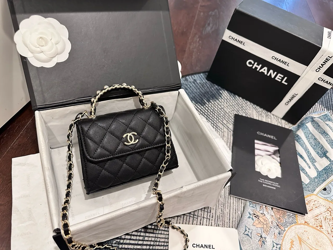 Chanel Mini Top-Handle Bag in Black · view 1