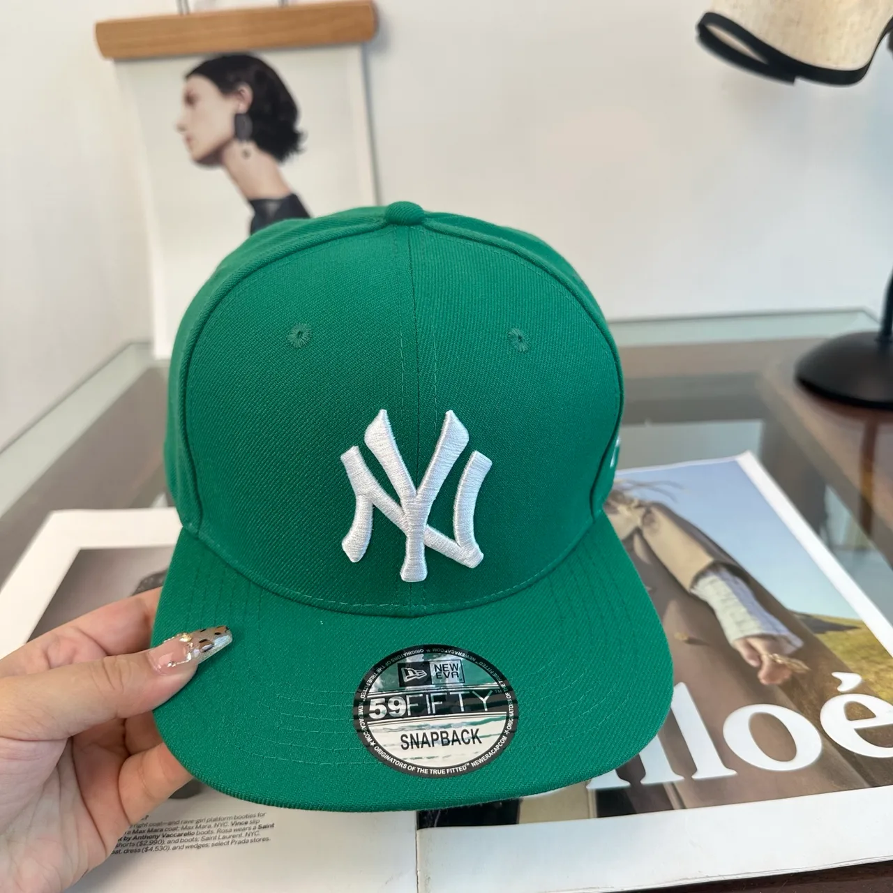 New Era NY Cap in Black & Grey & Green & Red · view 5