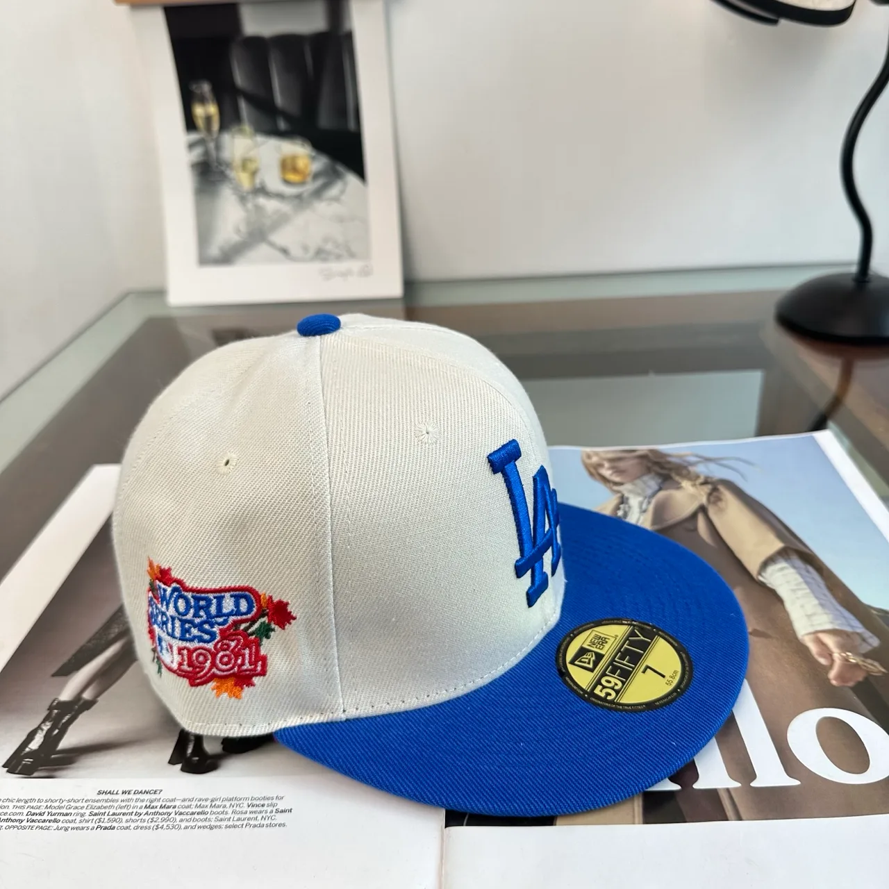 New Era Embroidered Baseball Cap in White · view 2