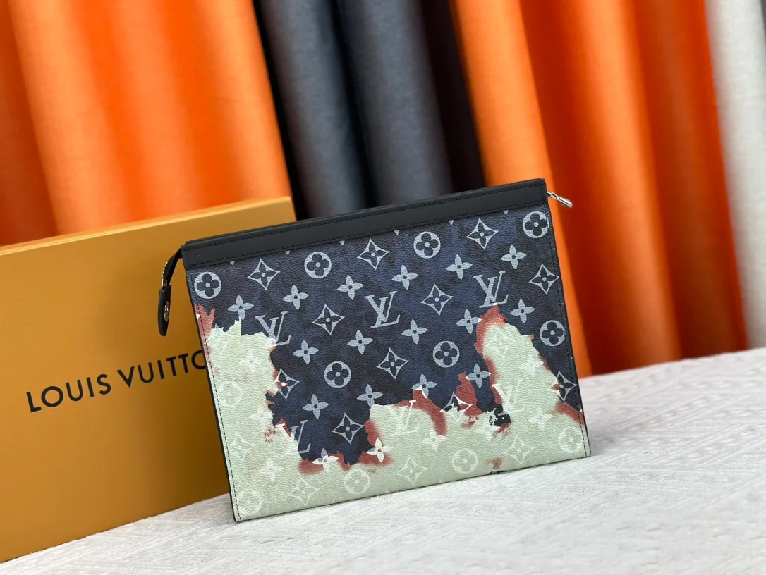 Louis Vuitton Canvas Clutch in Blue · view 2
