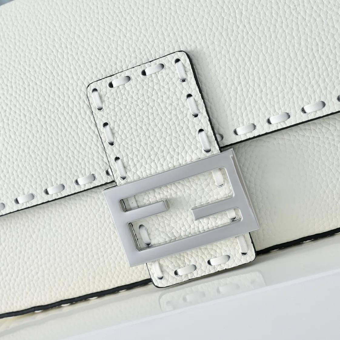 Fendi Baguette Smooth Bag in White · view 4