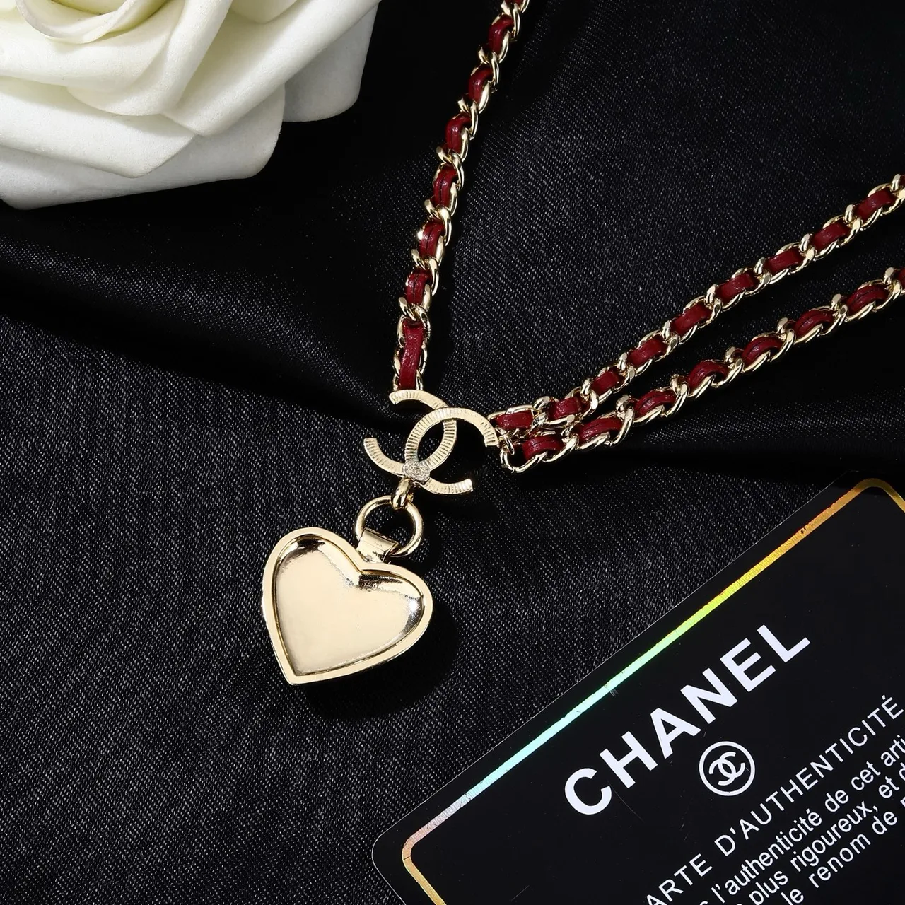 Chanel Chain Belt in Red · view 8