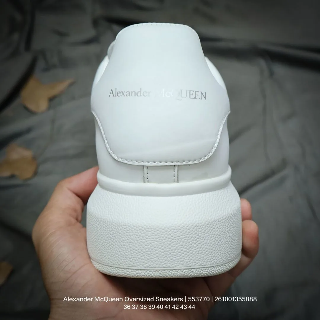 Alexander McQueen Lambskin Smooth Sneakers in White · view 4