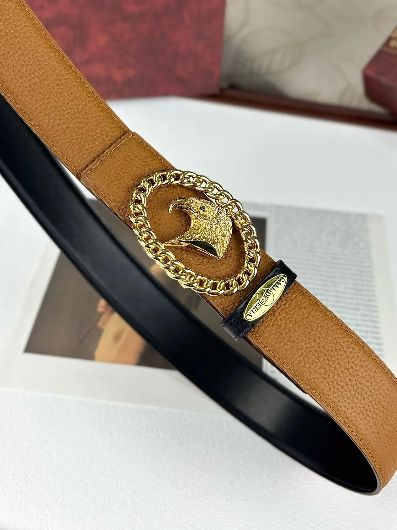 Gall Deseria Eagle Buckle Belt in Brown · view 8