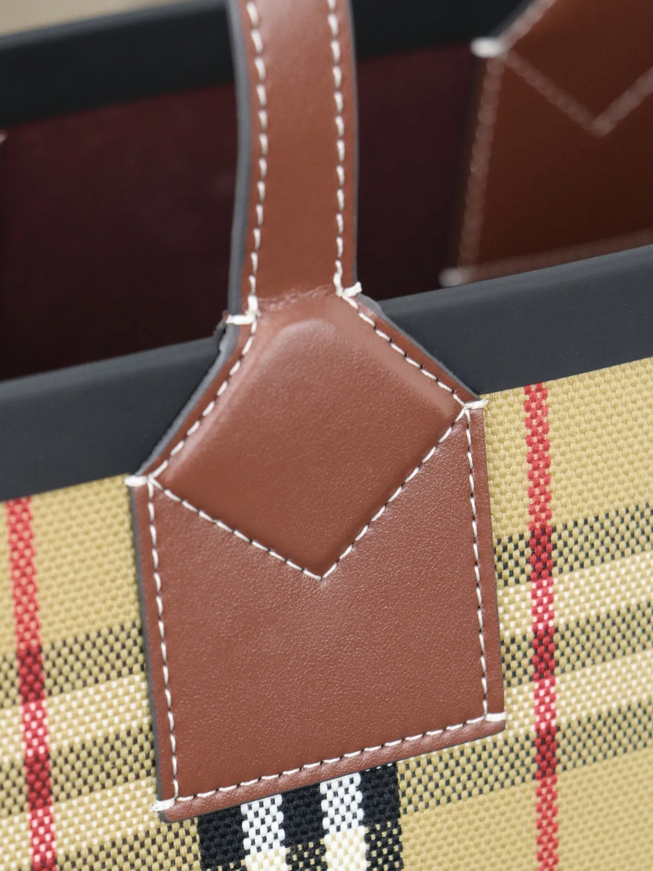 Burberry Reversible Check Cotton Canvas Tote in Beige · view 6