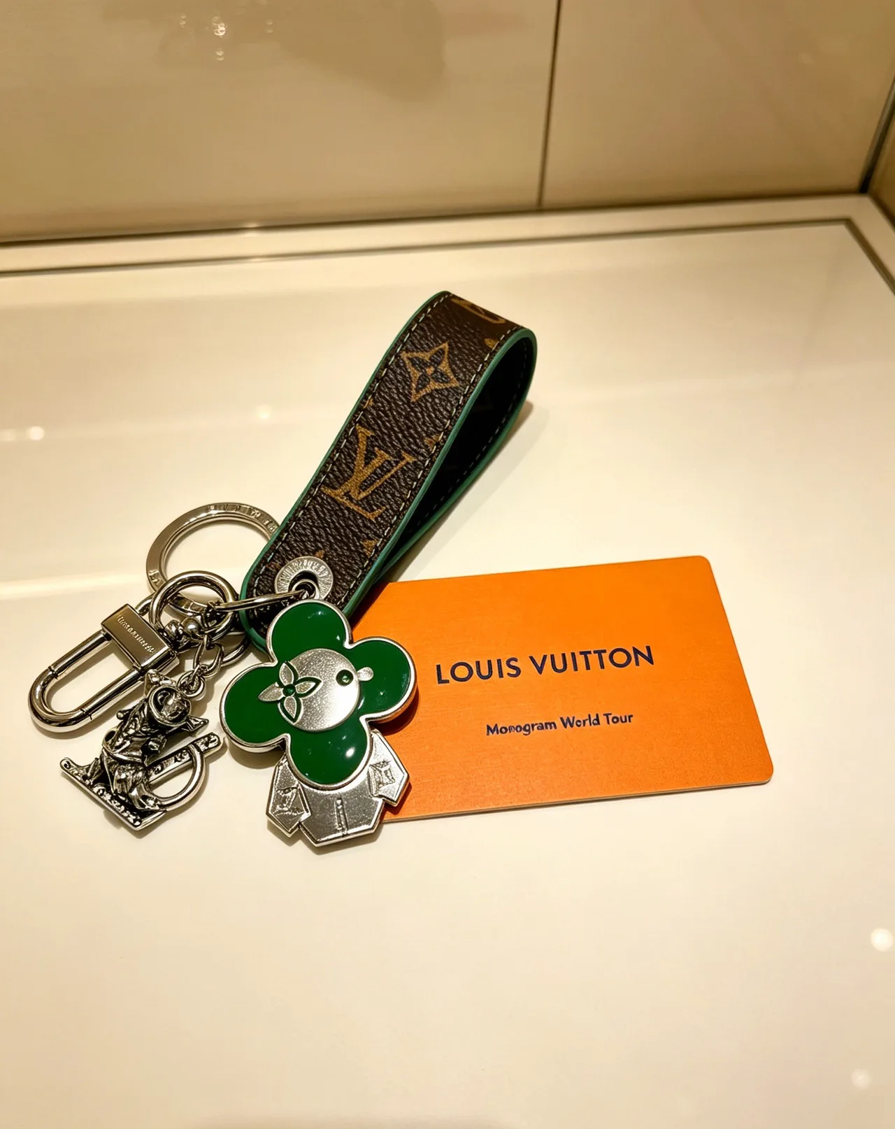 Louis Vuitton Flower Strap Keychain in Brown · view 3