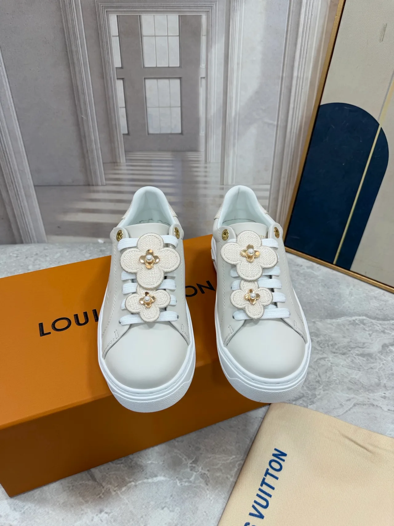 Louis Vuitton Smooth Sneakers in Grey · view 4