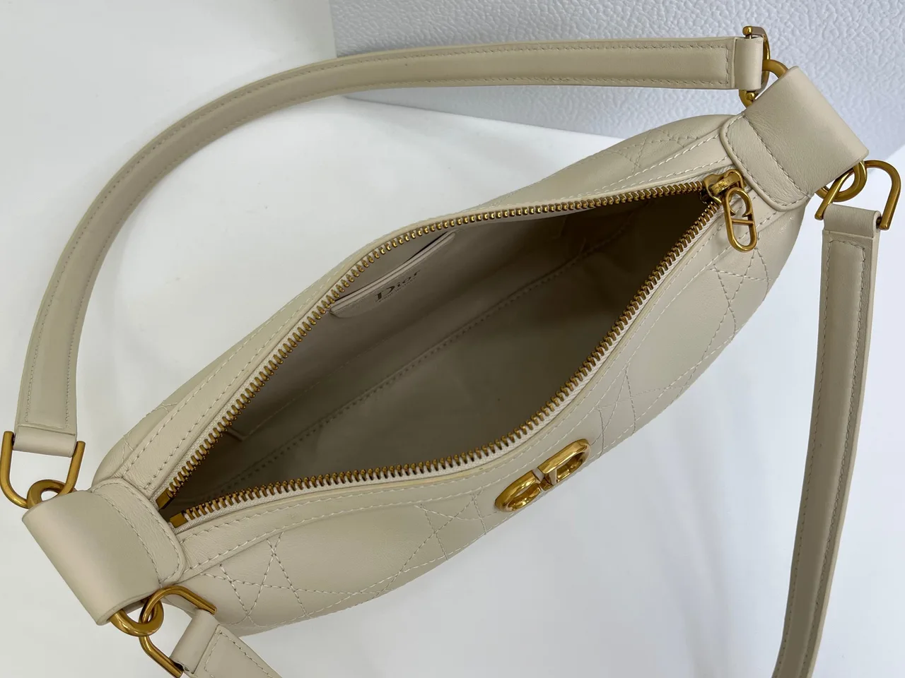 Dior Quilted Hobo Bag in Beige · view 8
