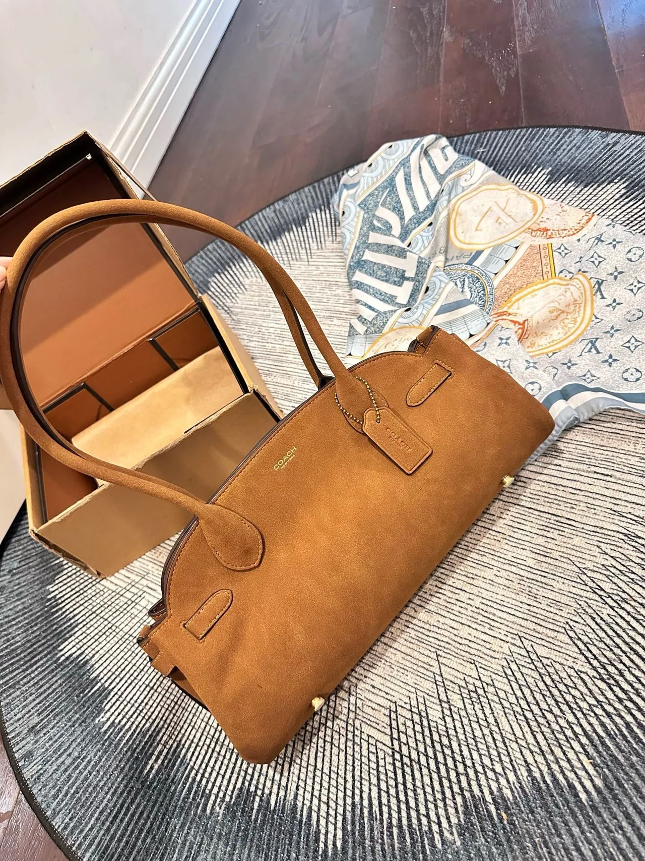 Coach Cowhide Empire Carryall 34 Handbag in Brown · view 1
