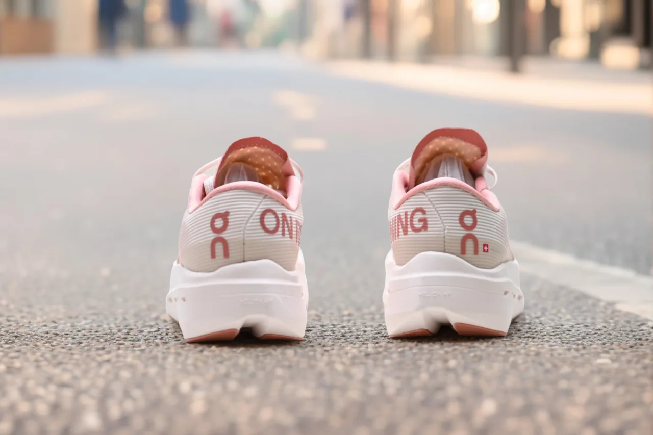 On Mesh-Upper Low-Top Sneakers in Pink · view 4