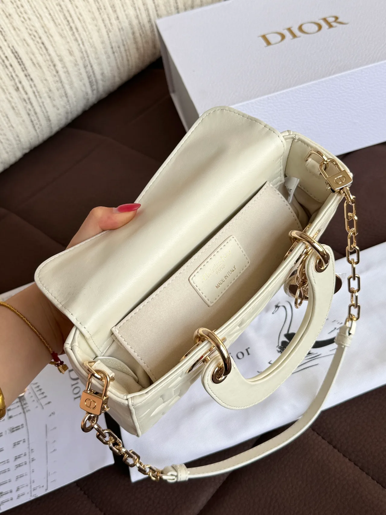Dior Lady Dior Satchel in White · view 7