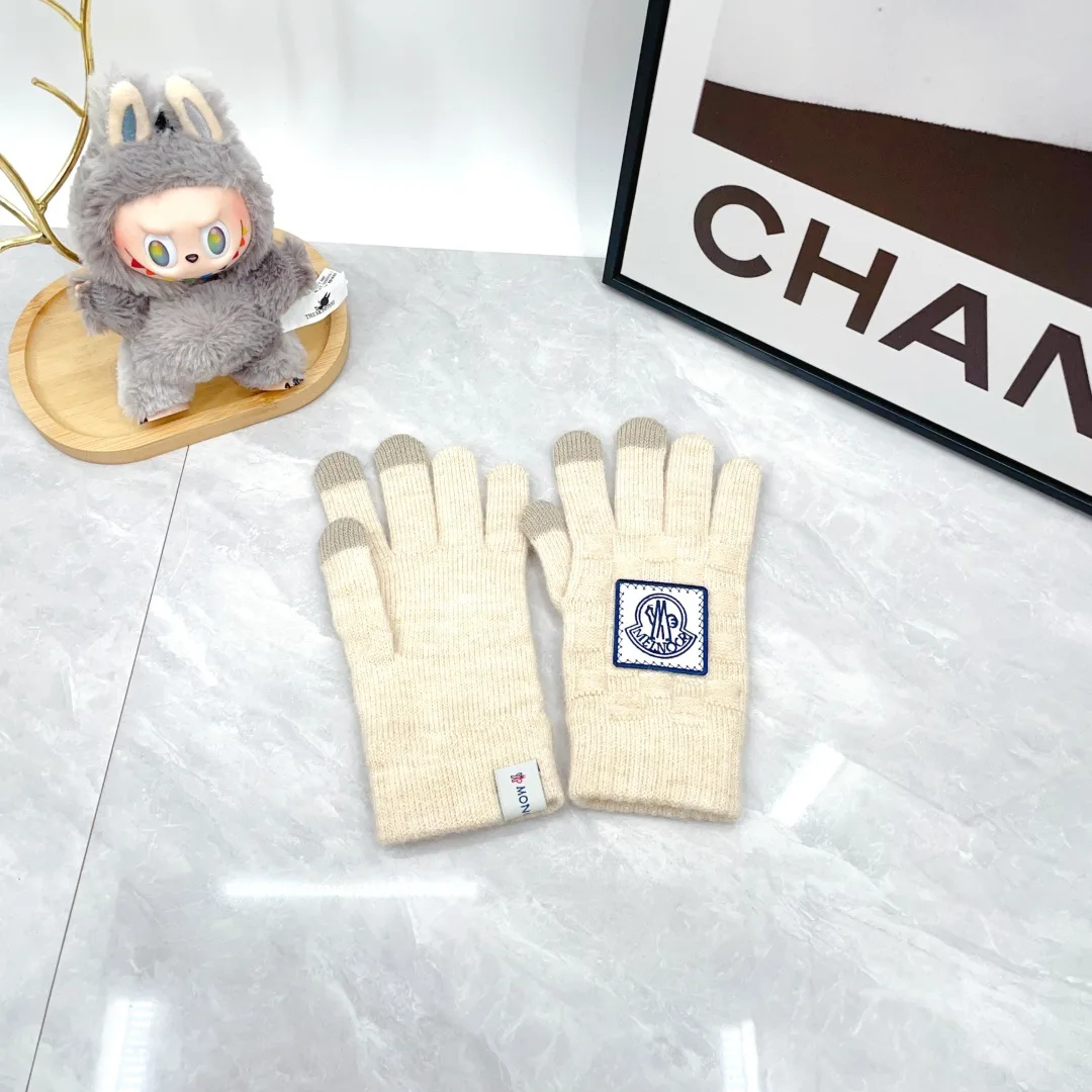 Moncler Wool Beanie, Scarf and Gloves Set in White · view 6