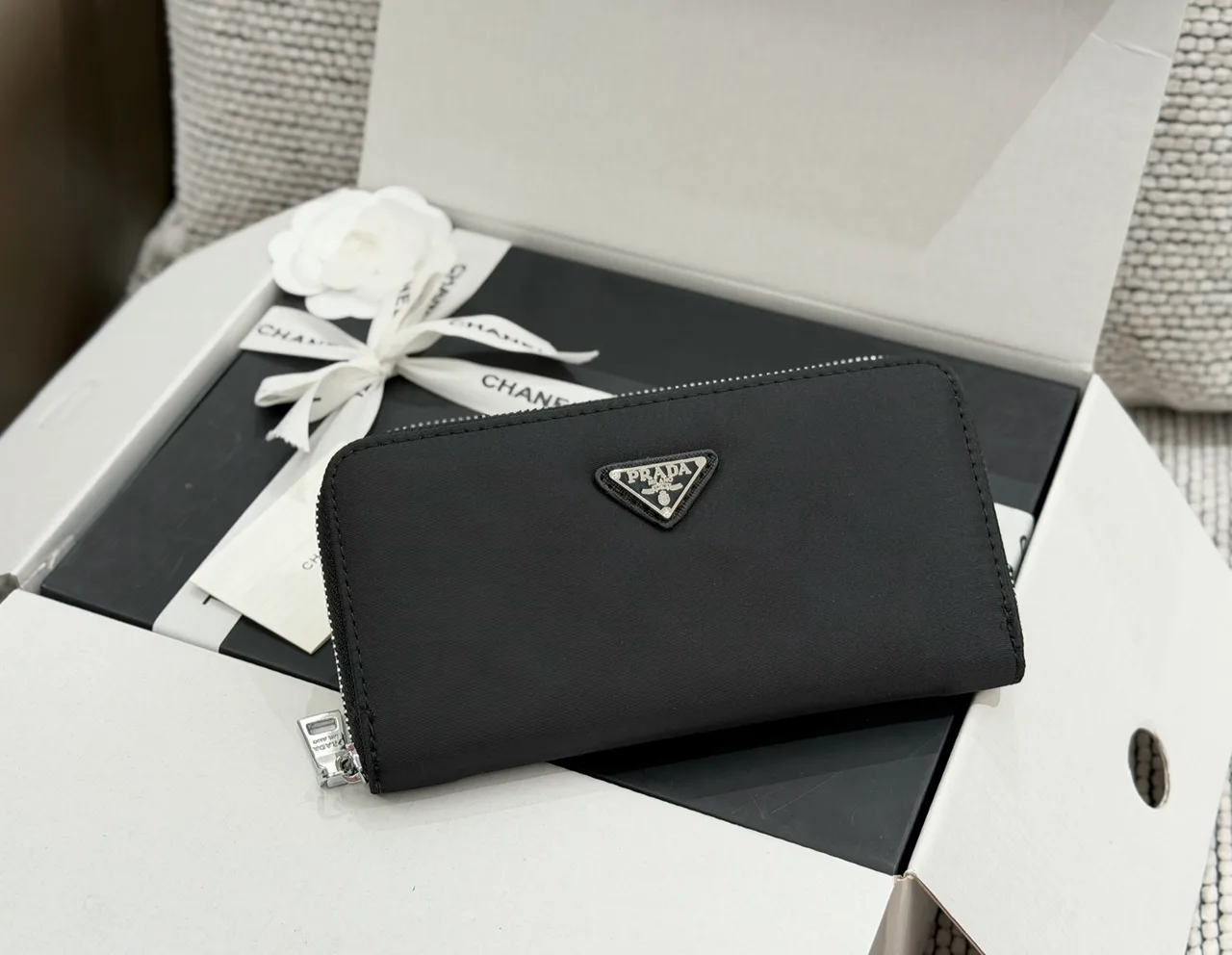 Prada Wallet in Brown & Blue & Black & Grey · view 6