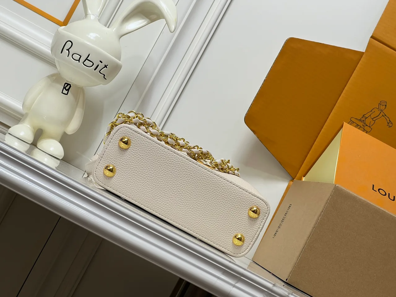 Louis Vuitton Cowhide Top-Handle Bag in White · view 7