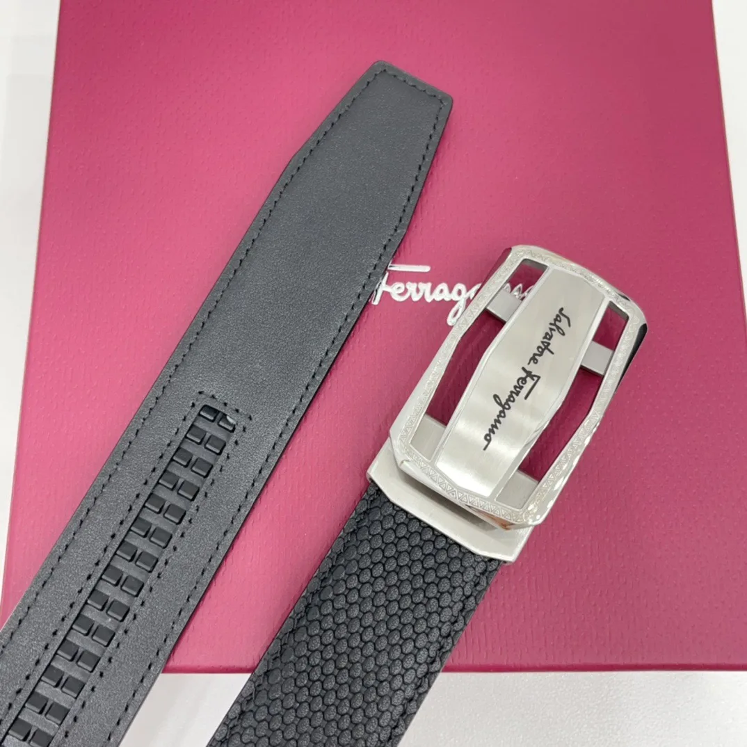 Ferragamo Calfskin Belt in Black · view 6
