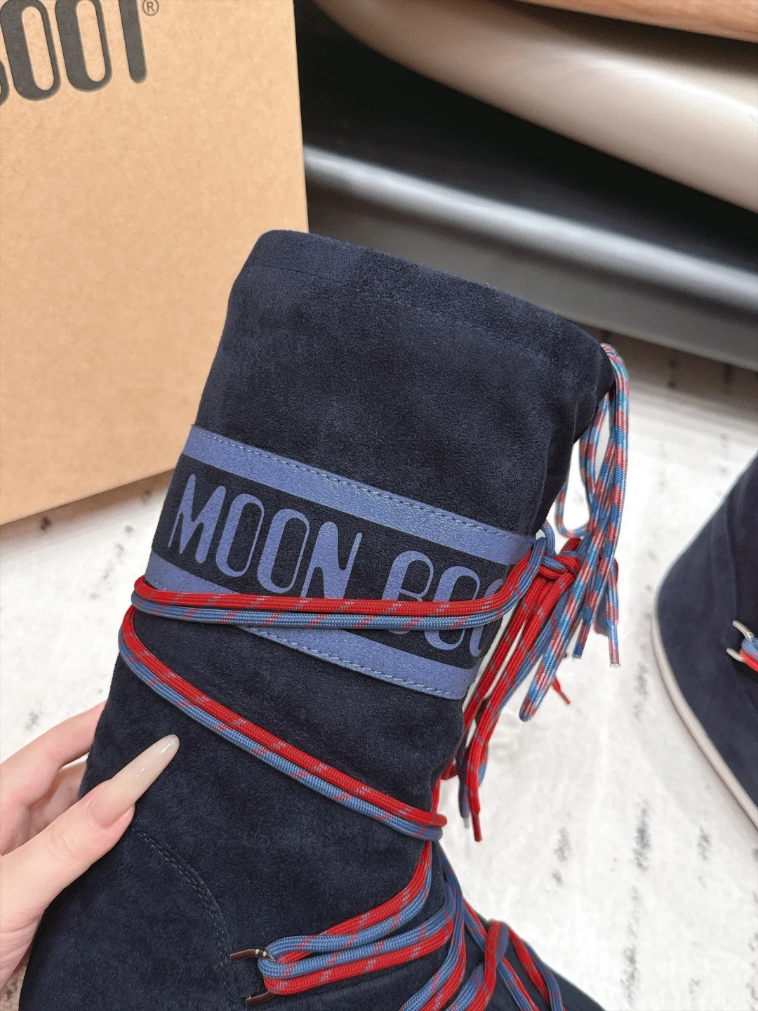 Moon Boot Lace-Up Snow Boots in Blue · view 7