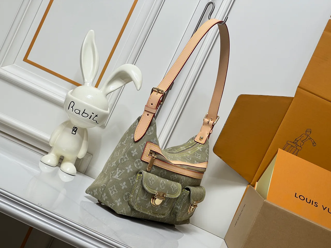 Louis Vuitton Denim Monogram Hobo Bag in Green · view 2