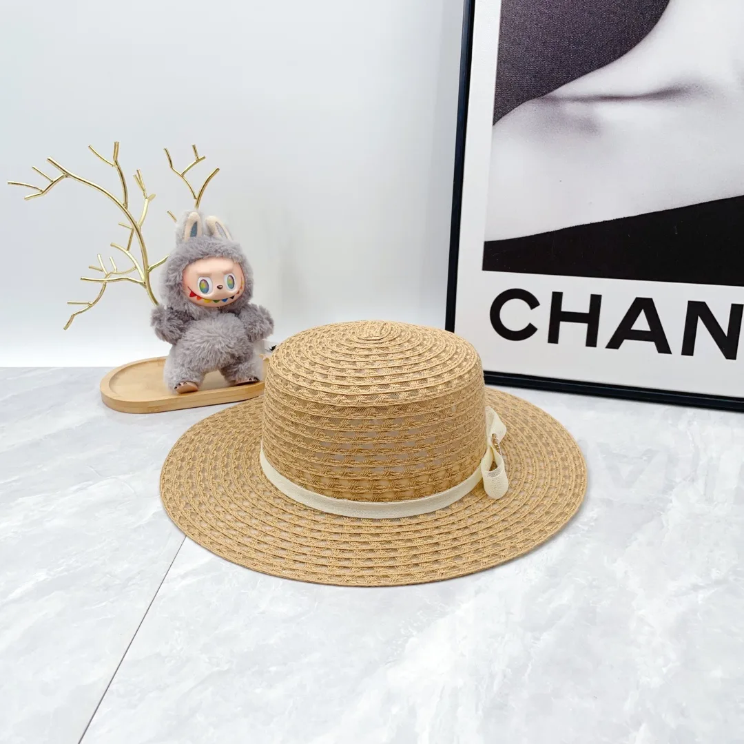 Chanel Woven Boater Hat in Beige · view 7