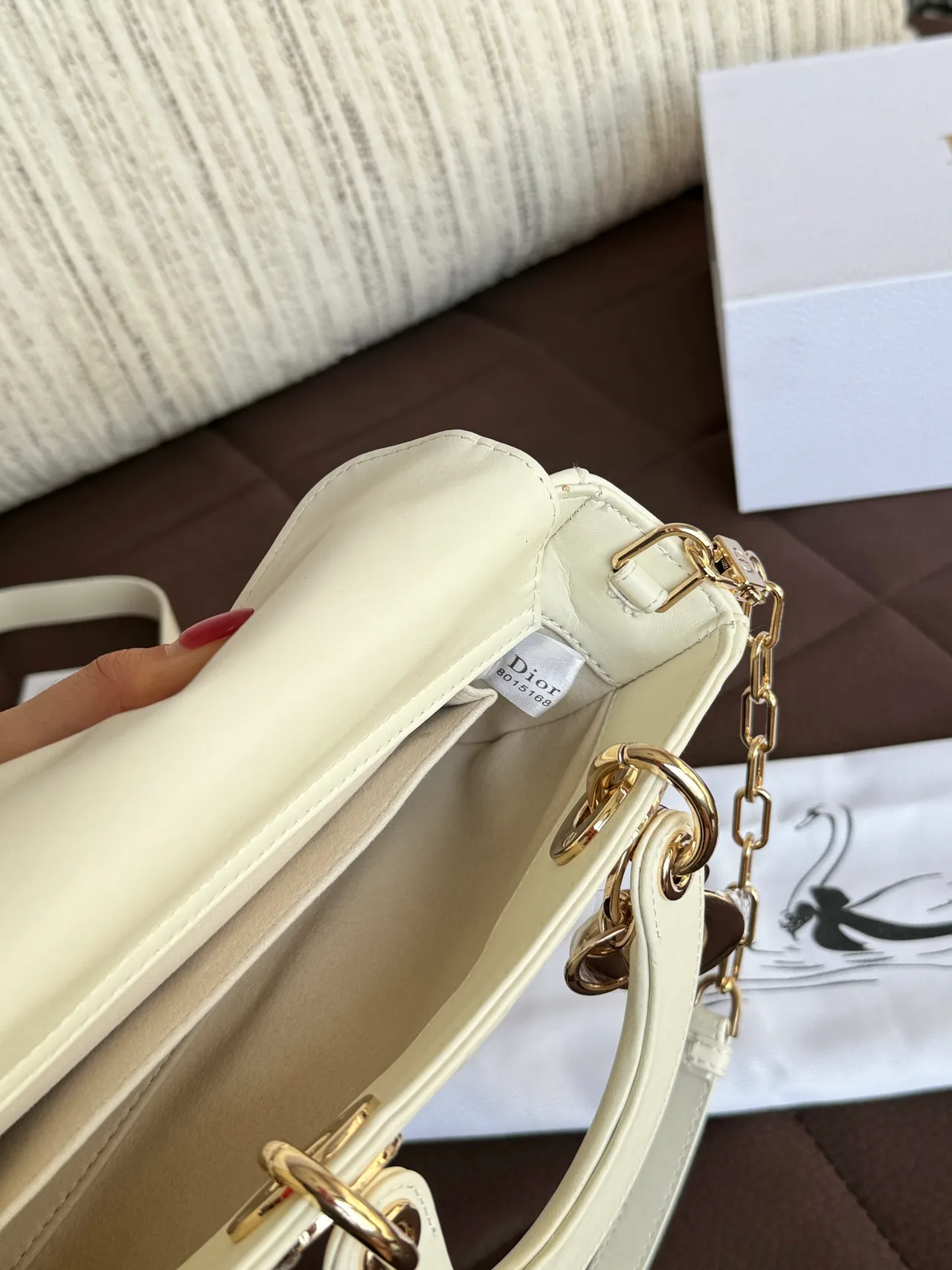 Dior Lady Dior Satchel in White · view 8