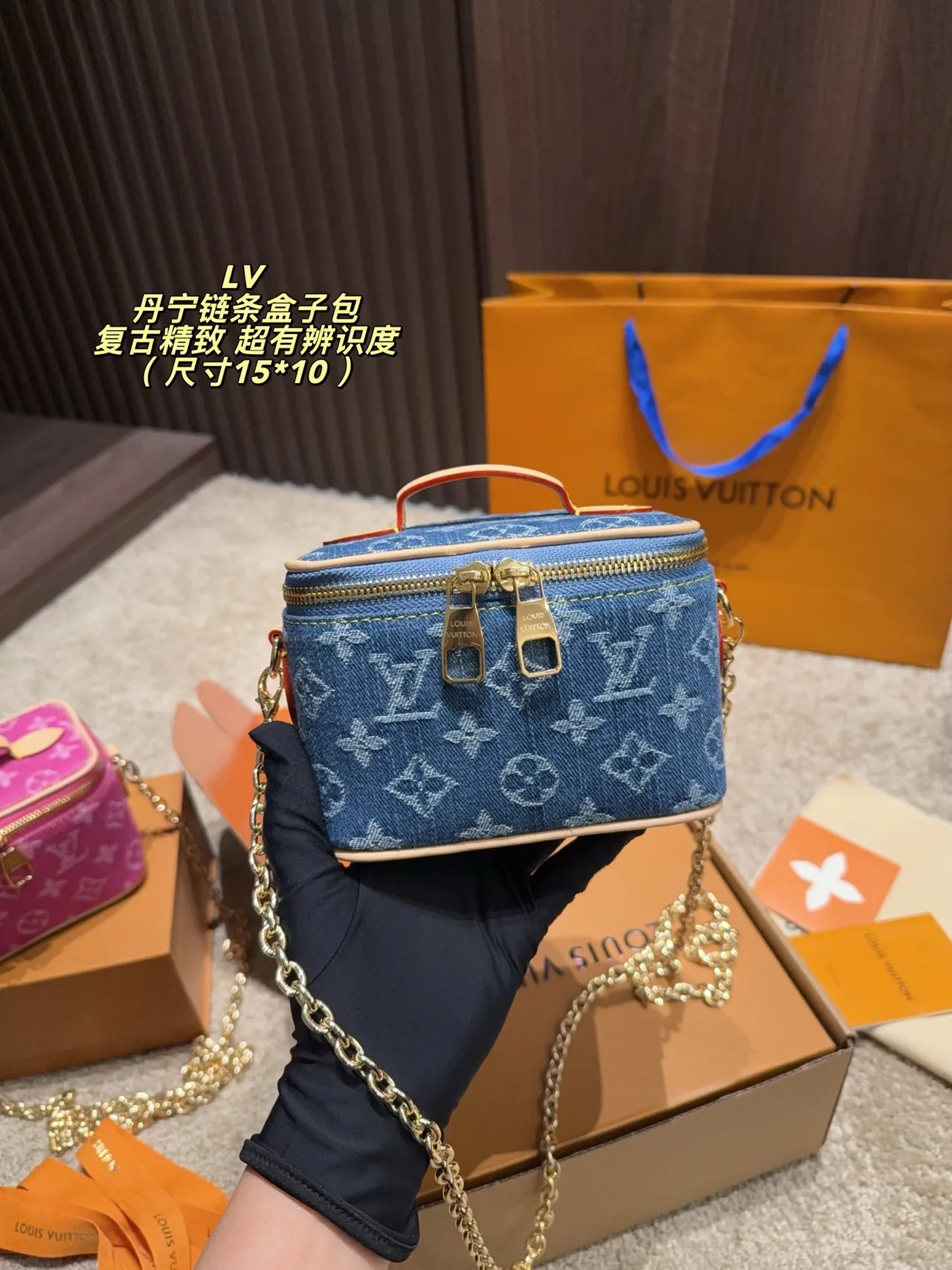 Louis Vuitton Canvas Vanity Bag in Blue · view 5