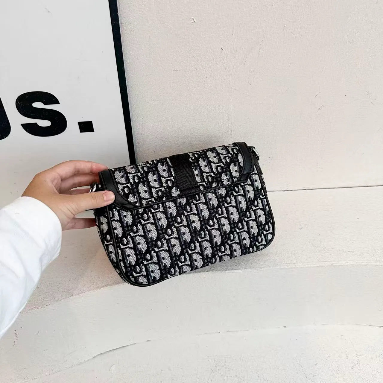 Dior Flap Crossbody Bag in Black & Grey & Blue · view 7