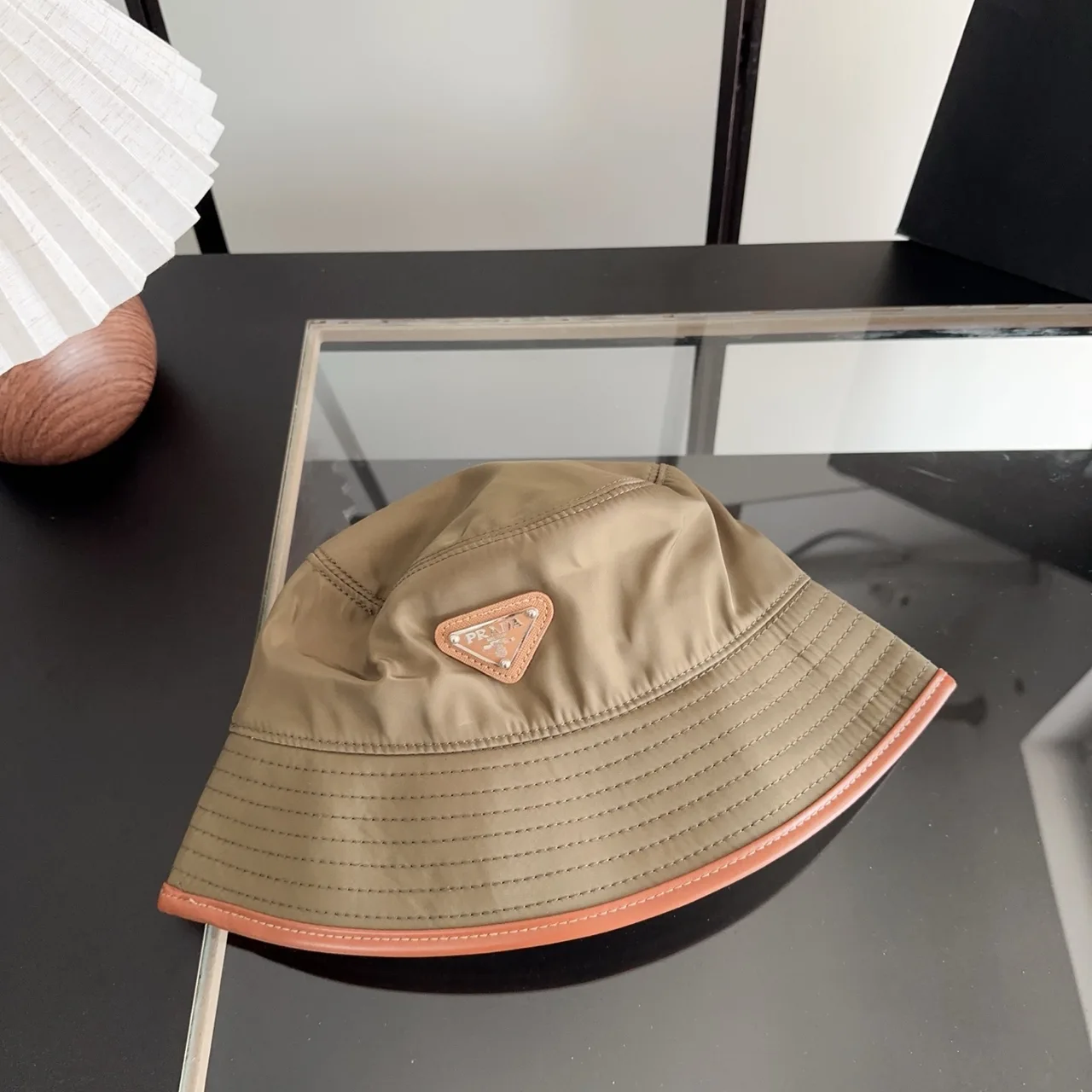 Prada Bucket Hat in Tan · view 5