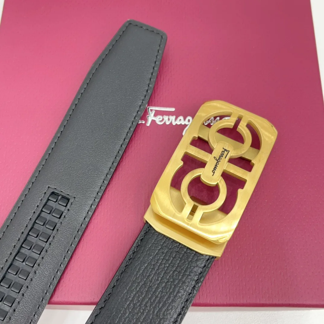 Ferragamo Calfskin Belt in Black · view 5