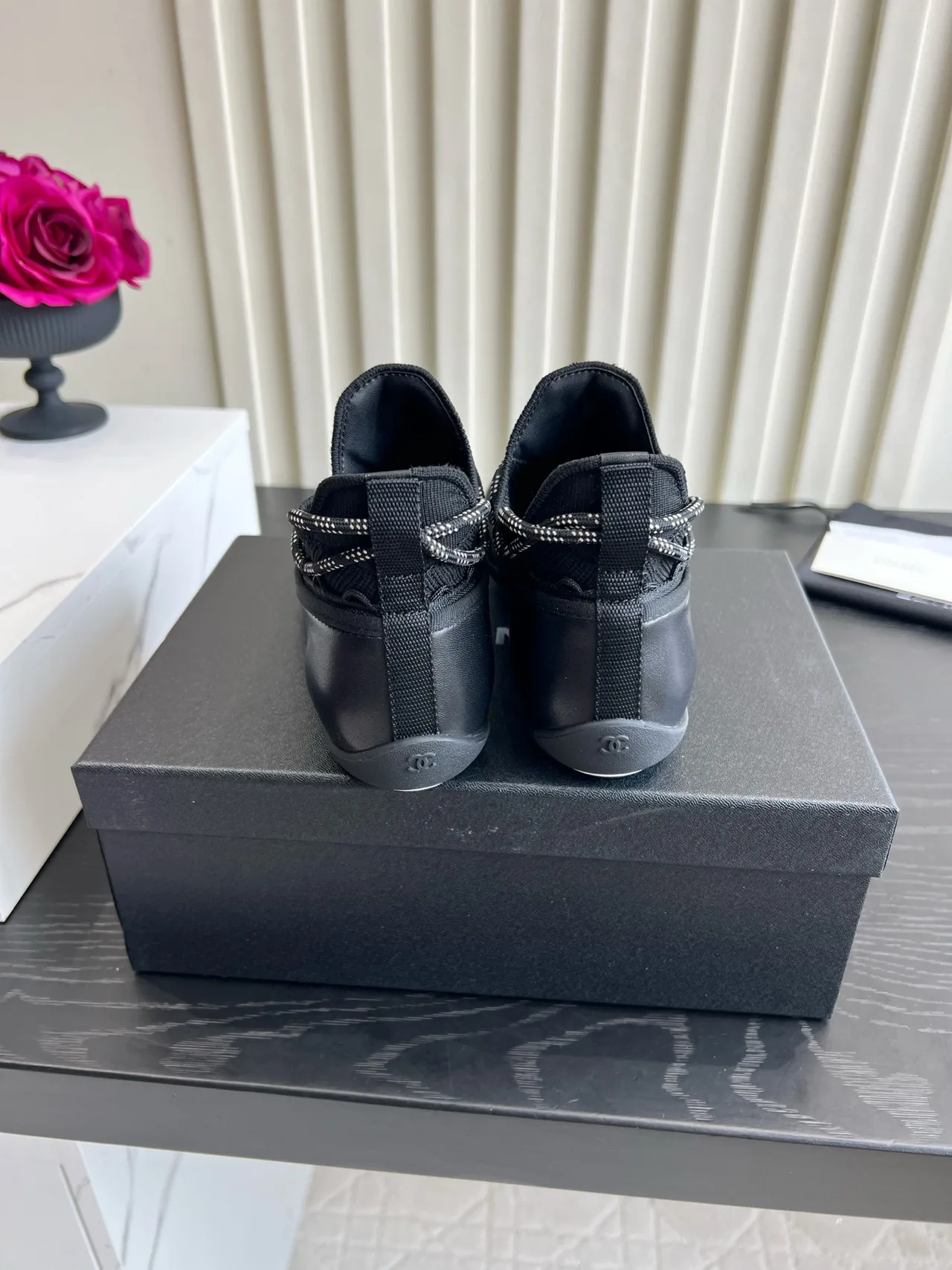 Chanel Sheepskin Sneakers in Black · view 5