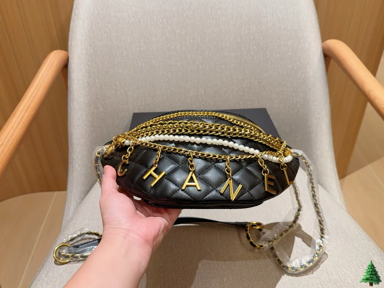 Chanel Chain Belt Bag in Black · view 4
