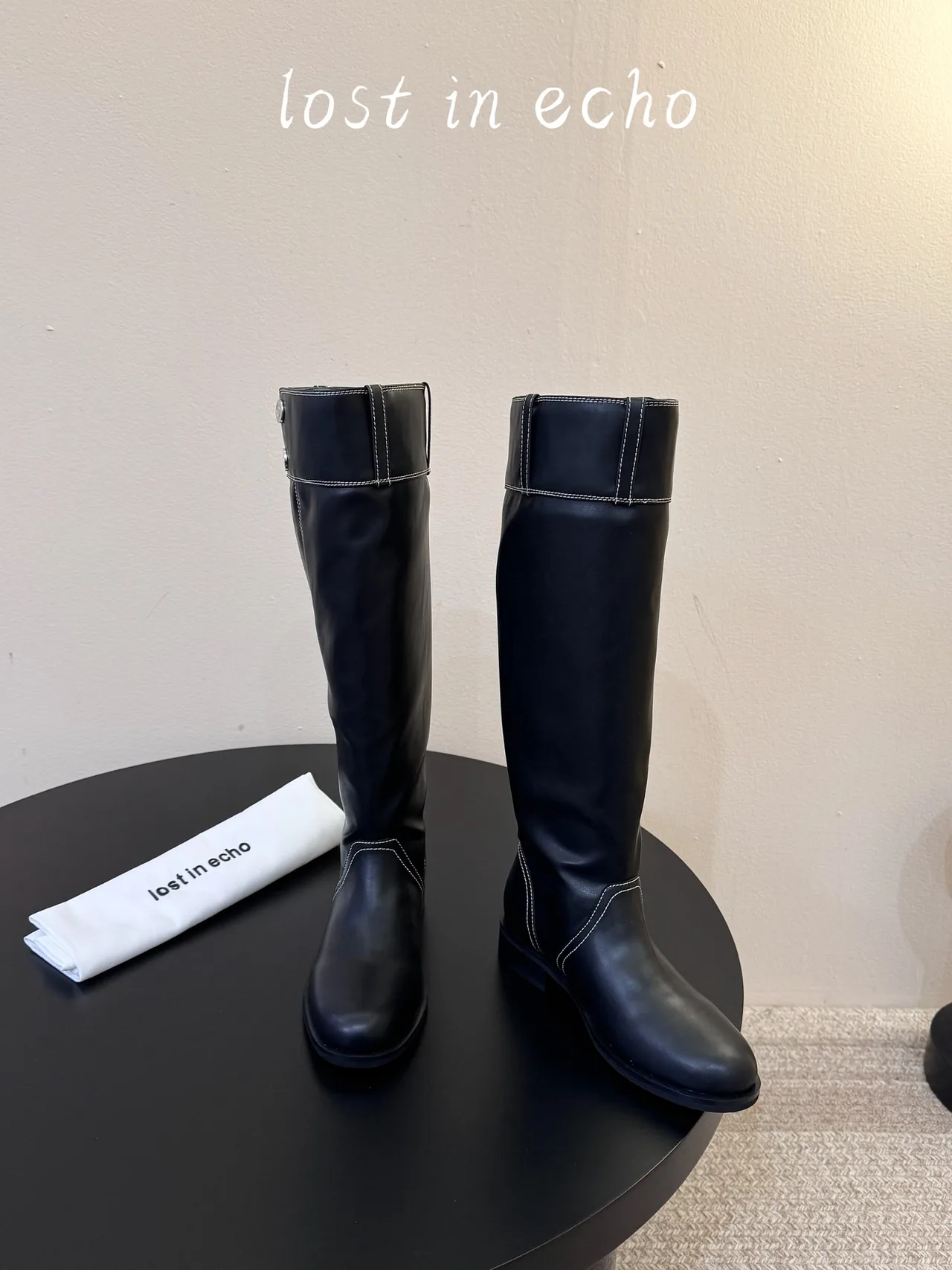 Lost in Echo Knee-High Boots in Black & Brown · view 3