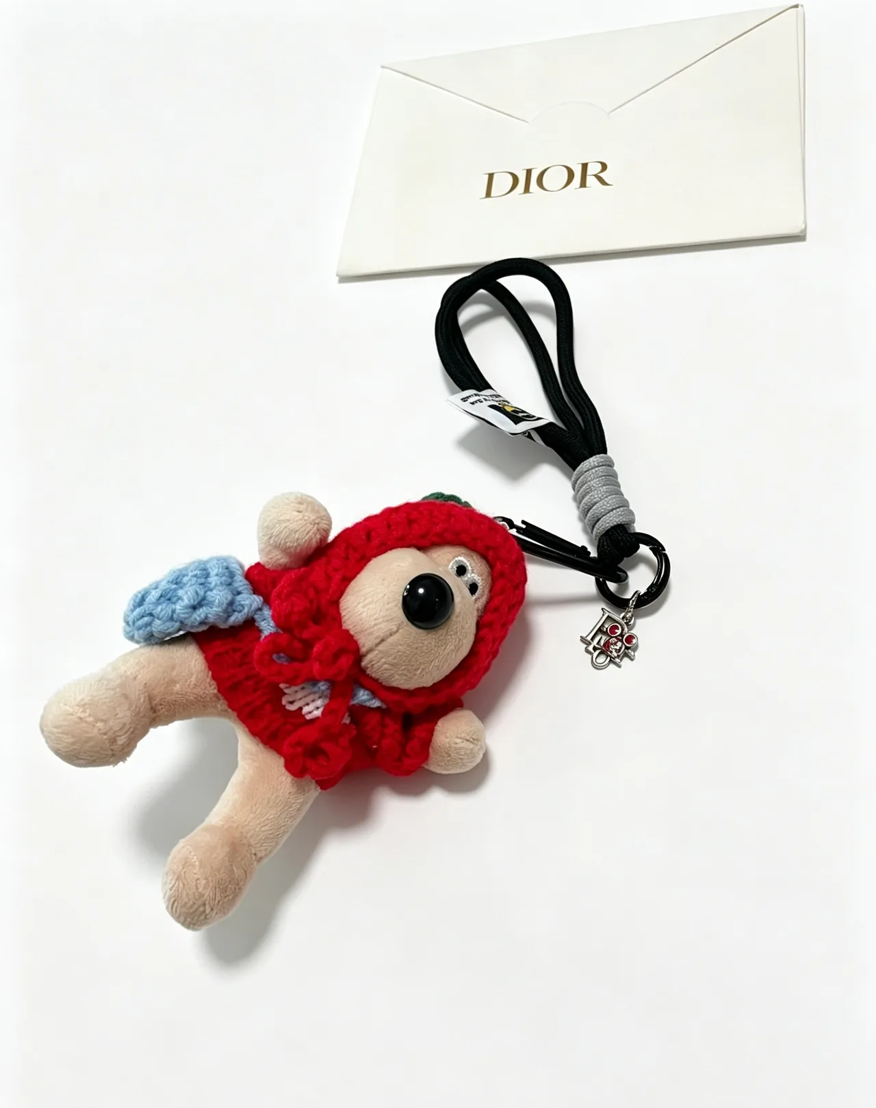 Dior Hooded Bear Keychain in Beige · view 4