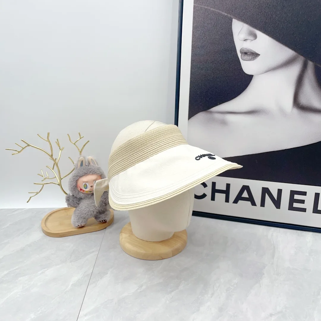 Chanel Embroidered Visor in Cream · view 4