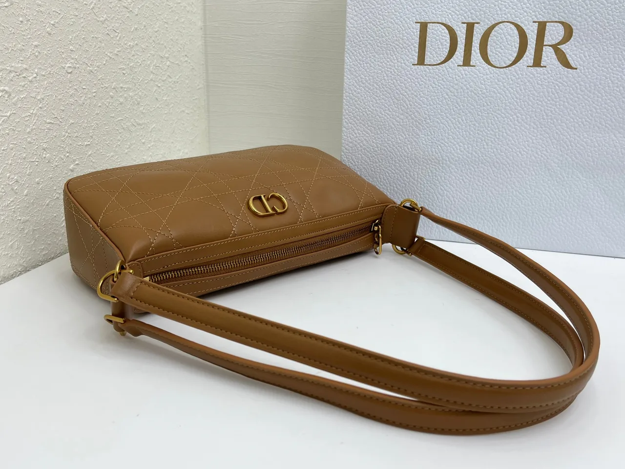 Dior Quilted Hobo Bag in Tan · view 5