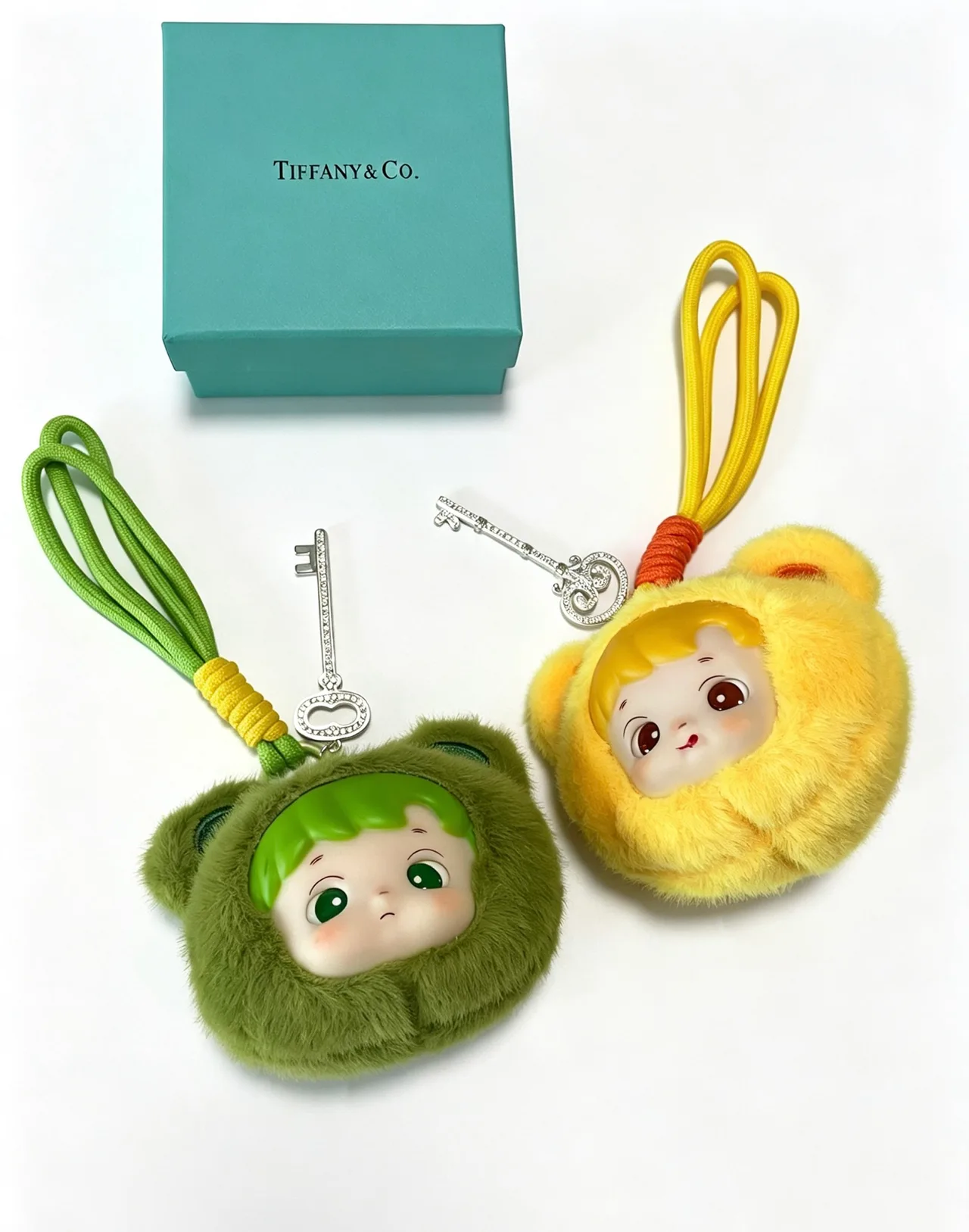 Character Plush Key Holder in Green & Yellow · view 2