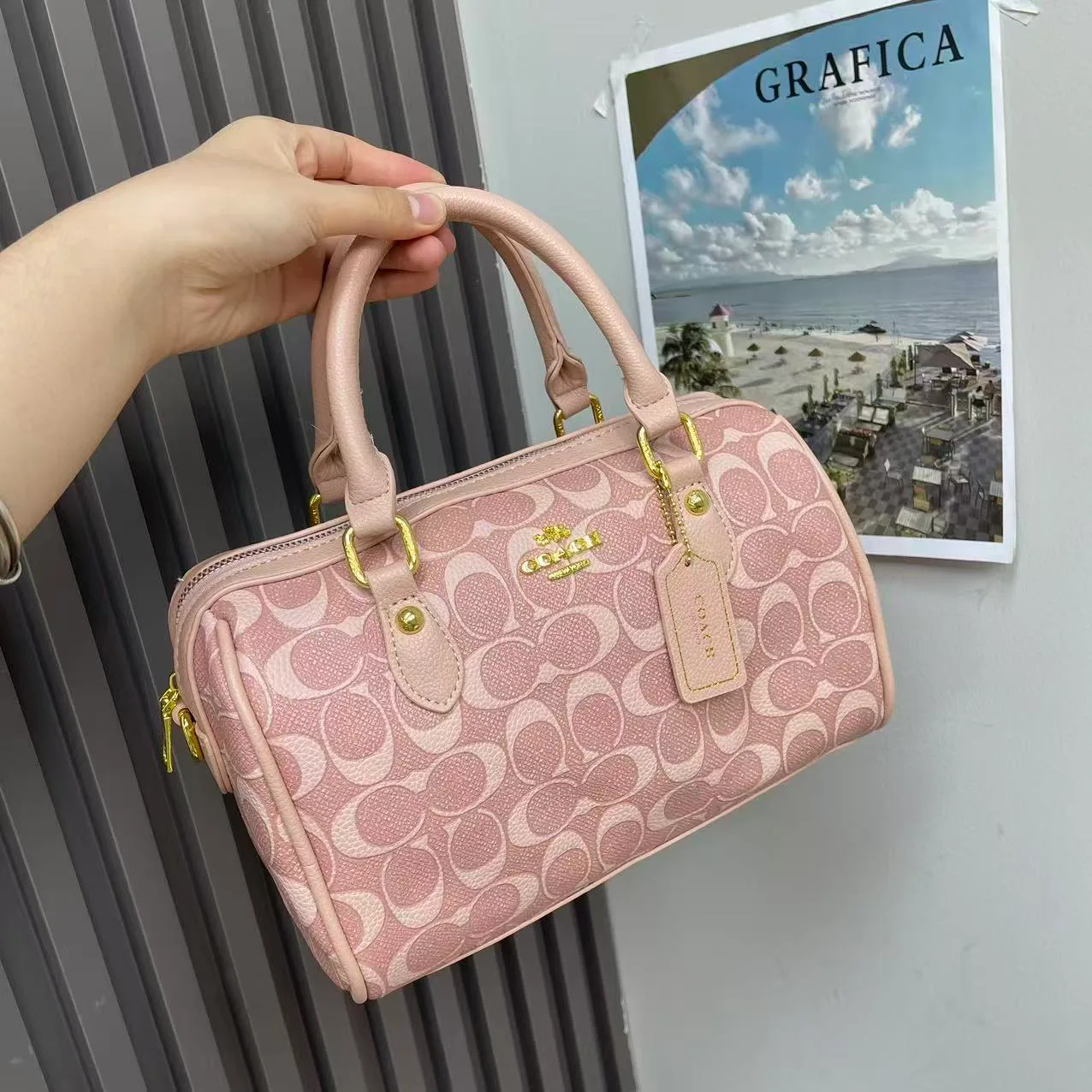 Coach 6603 Satchel in Black & Blue & Red & Brown & Pink & Beige · view 5