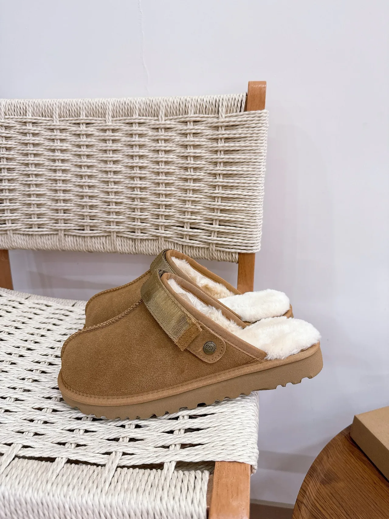 UGG Suede-Look Clogs in Tan · view 3