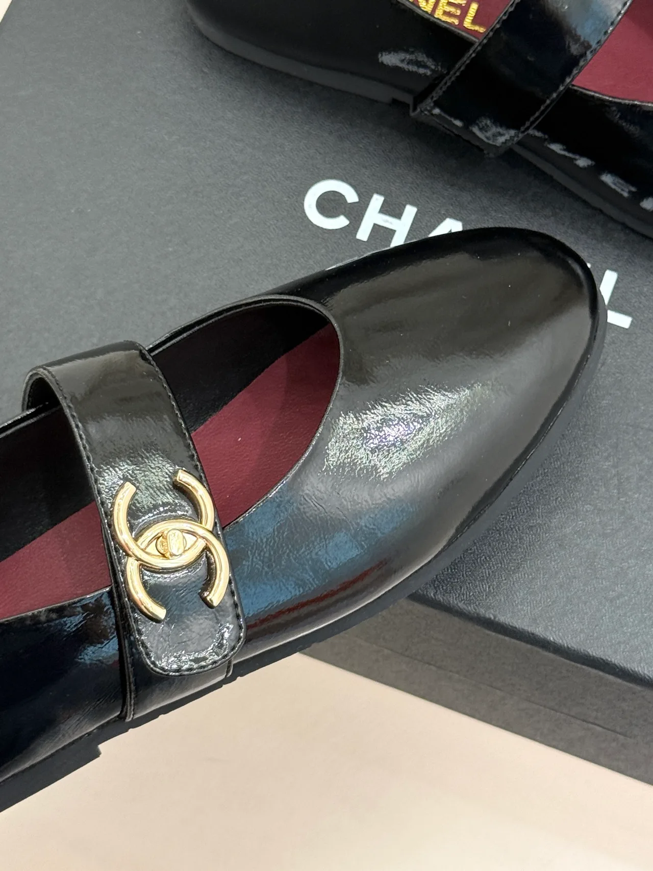 Chanel Cowhide Denim Mary Jane Shoes in Black · view 7