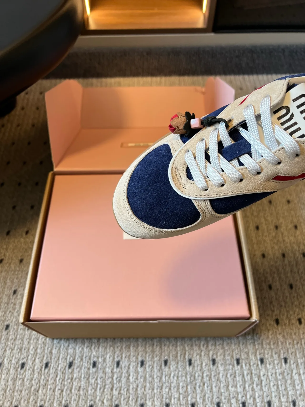 Miu Miu Round-Toe Sneakers in Blue · view 7