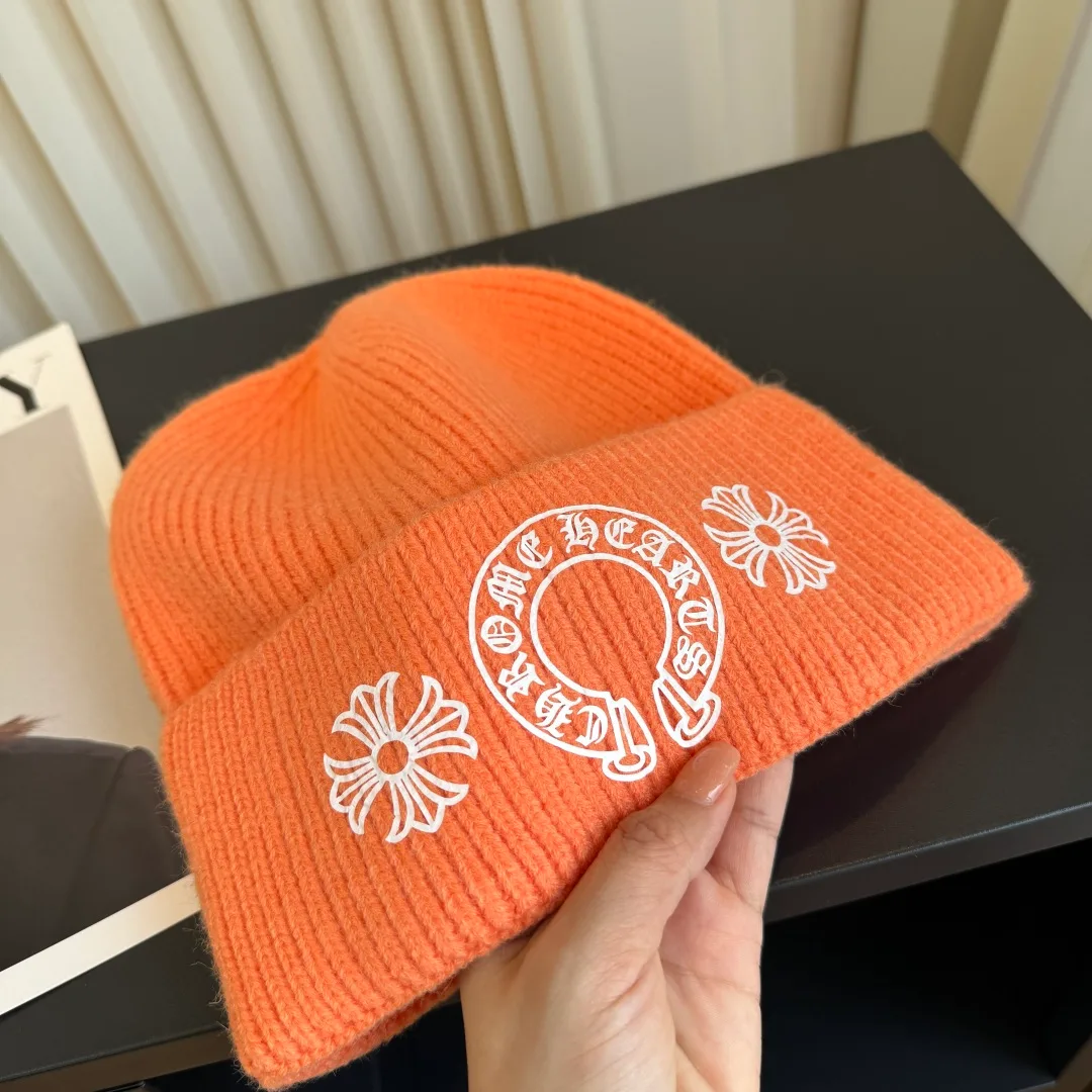 Chrome Hearts Embroidered Knit Beanie in Orange · view 5