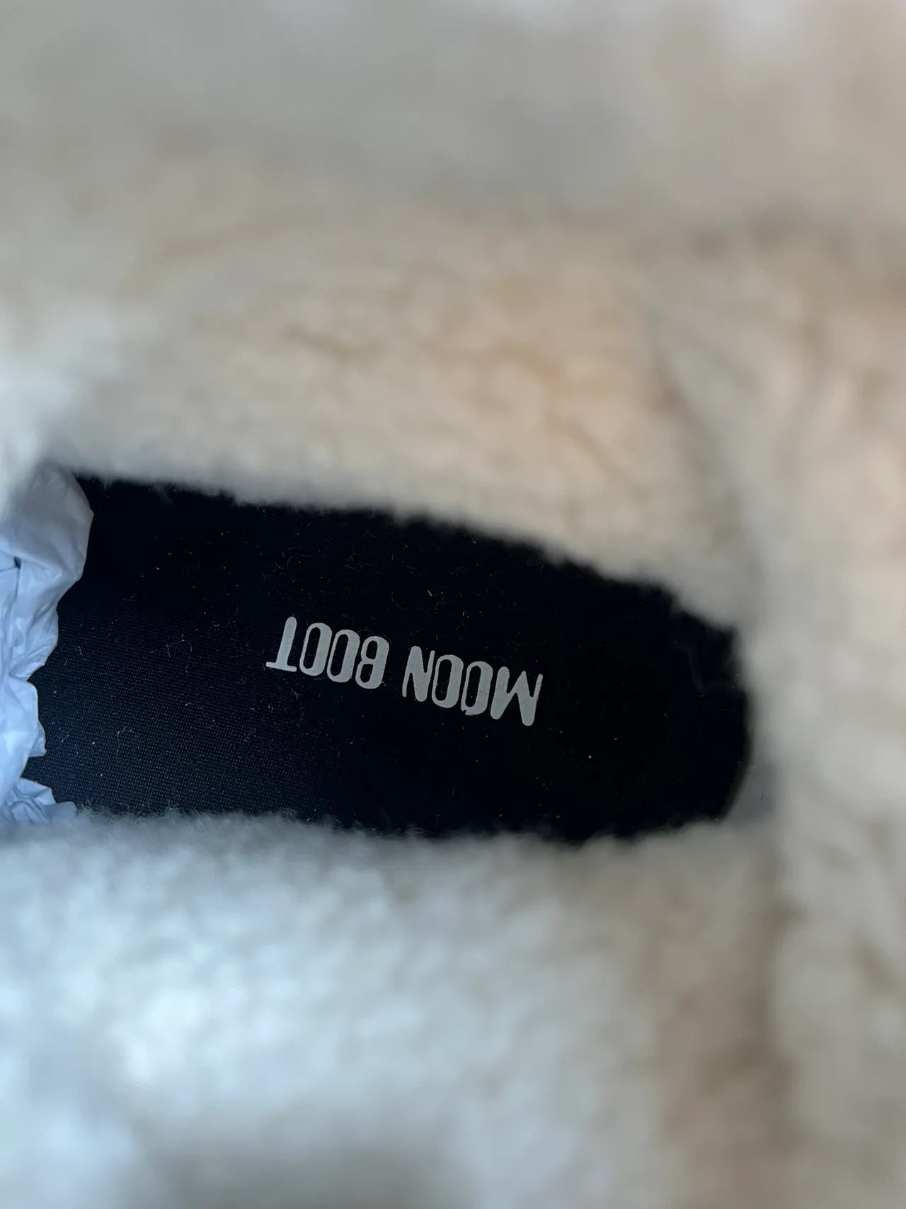 Moon Boot Suede Round-Toe Fleece Snow Boots in White · view 7