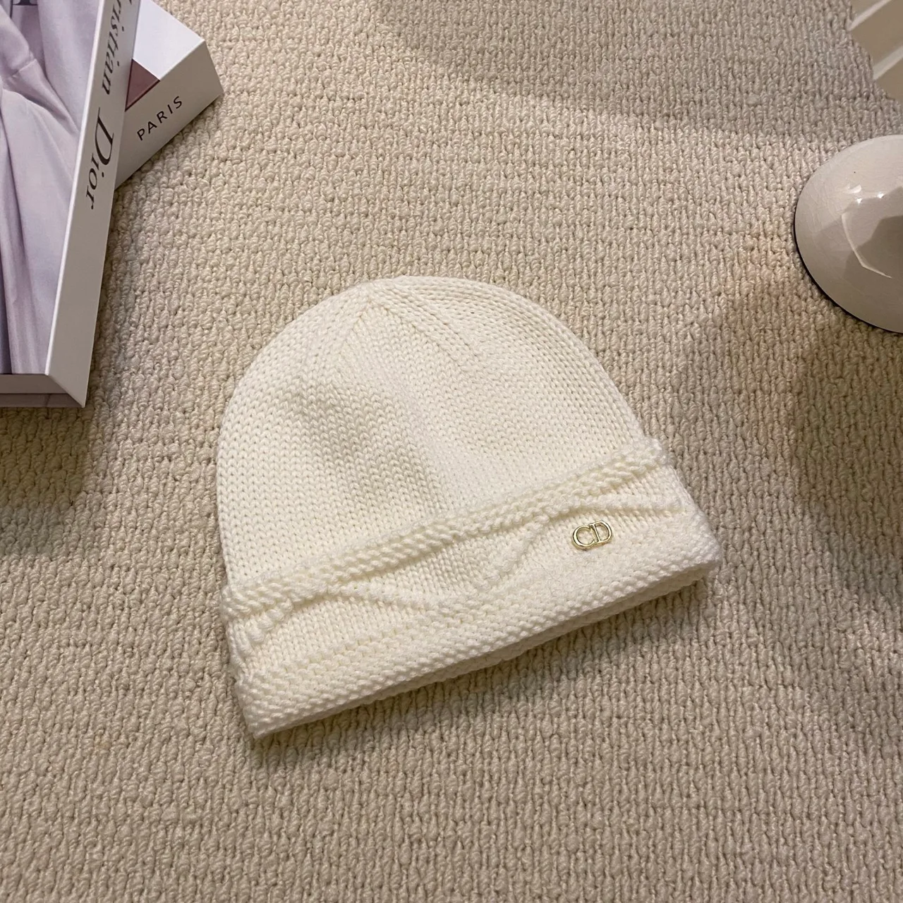 Dior Beanie in Black & White & Grey & Brown & Pink & Blue · view 2