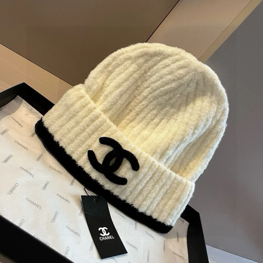 Chanel Knit Beanie in Cream · view 8