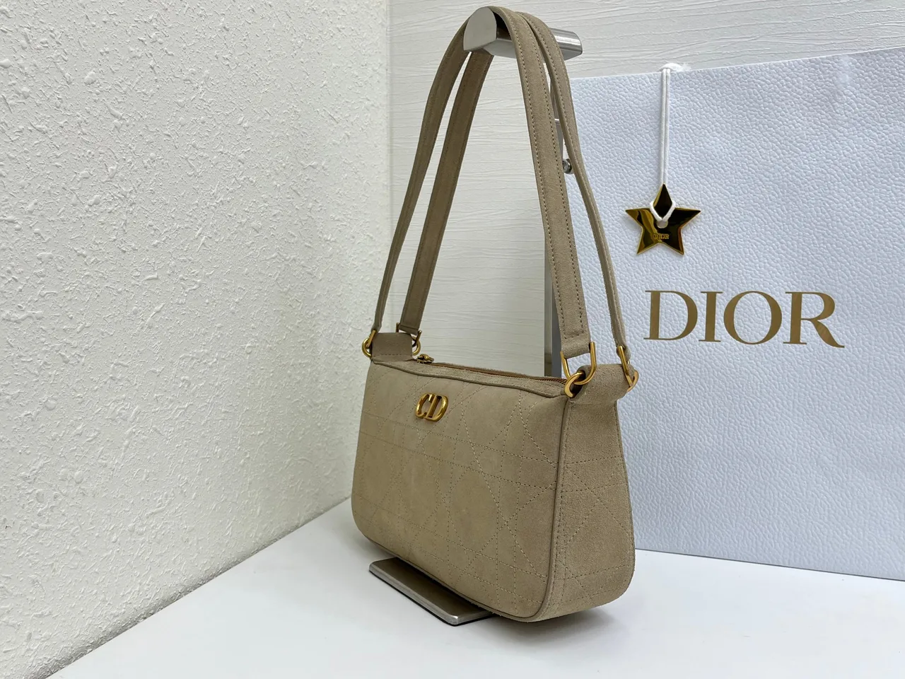Dior Quilted Handbag in Beige · view 3