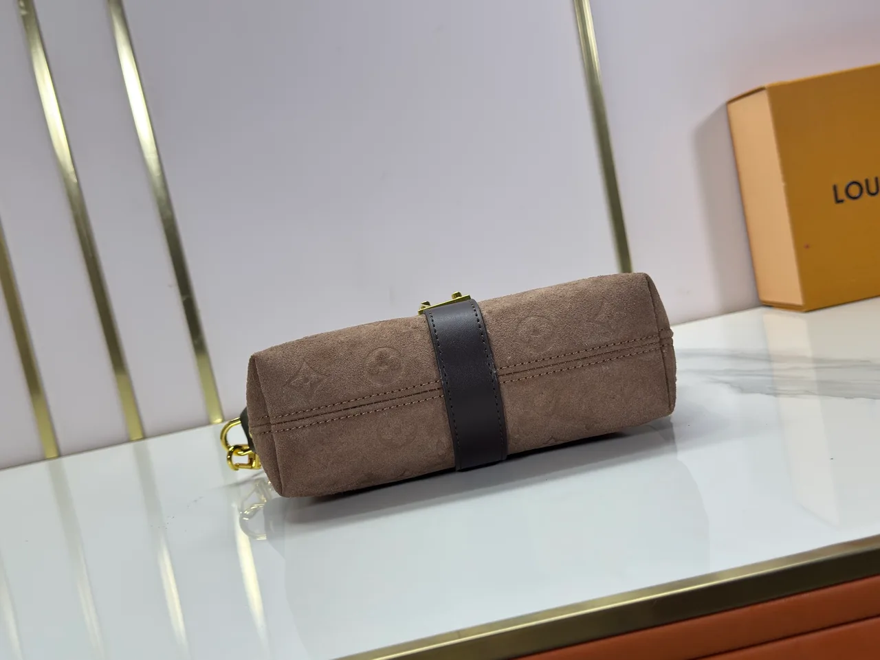 Louis Vuitton Suede Canvas Hobo Bag in Brown · view 5