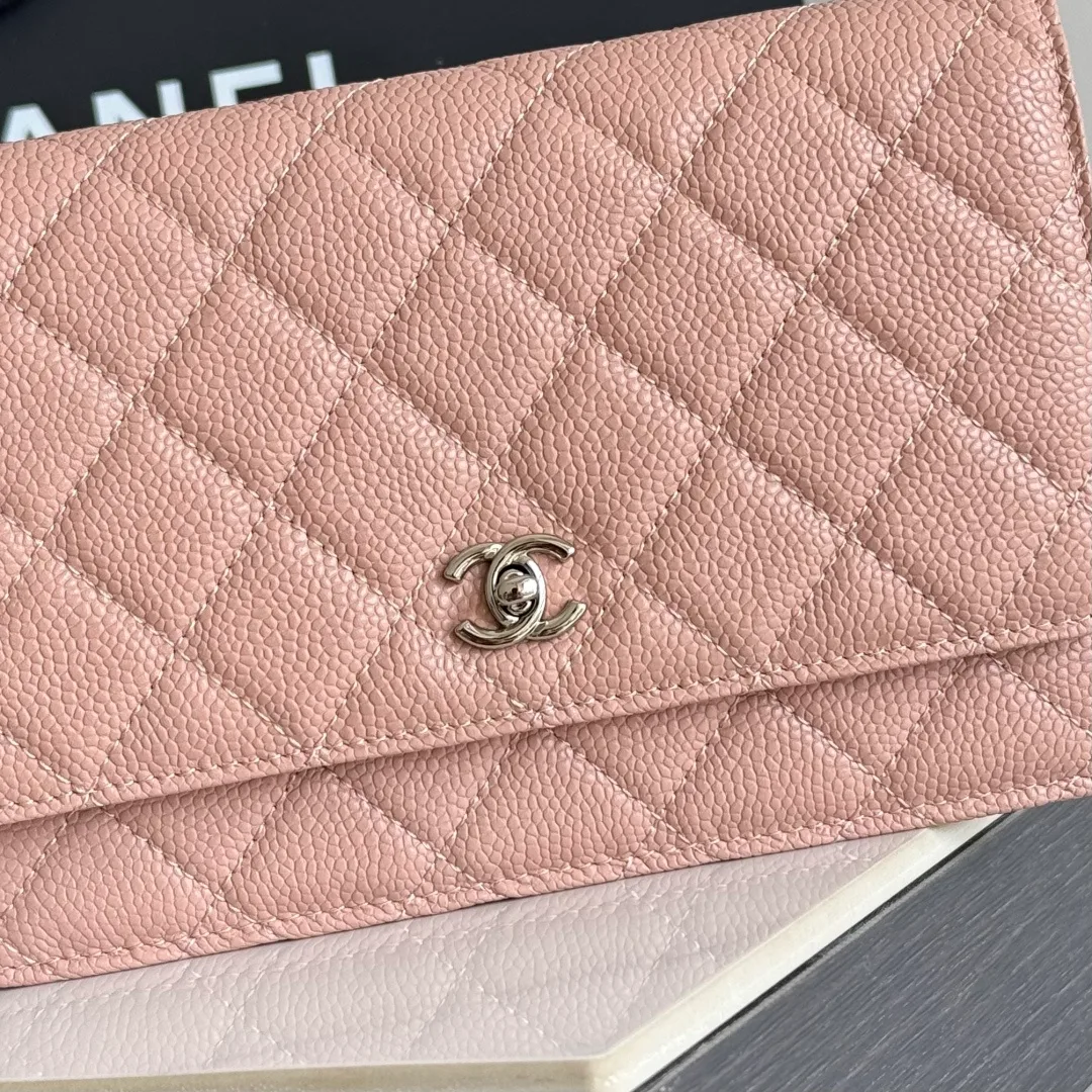 Chanel Calfskin Quilted Clutch in Pink · view 6