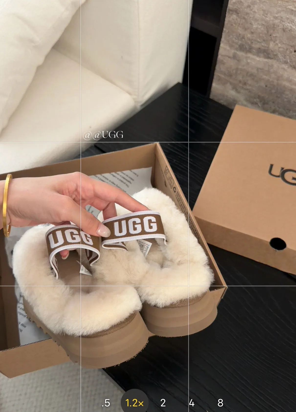 UGG Cowhide Wool Suede-Look Tassel Slippers in Brown · view 8