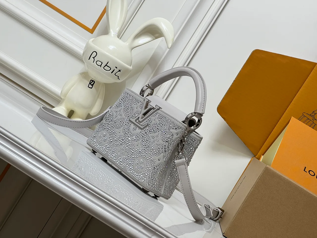 Louis Vuitton Cowhide Glossy Top-Handle Bag in Grey · view 3