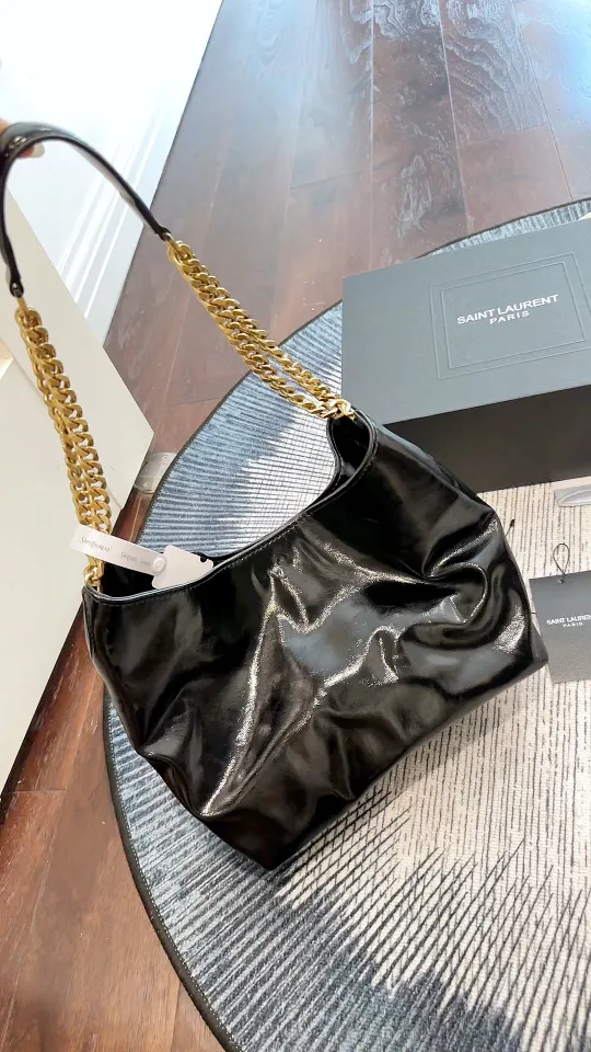 Saint Laurent Puffer Shoulder Bag in Pink / Black · view 2