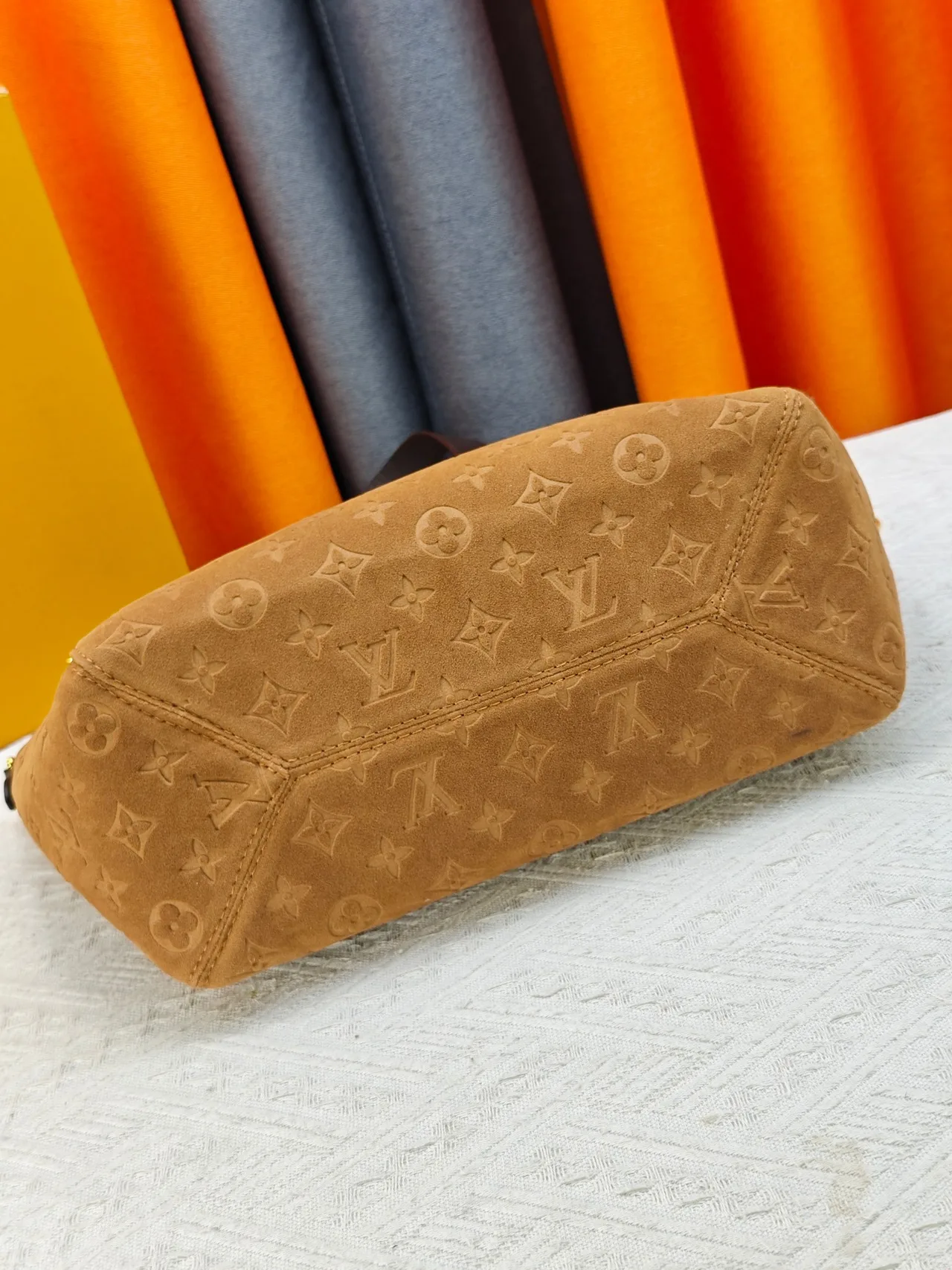 Louis Vuitton Cowhide Suede Monogram Tote in Tan · view 5