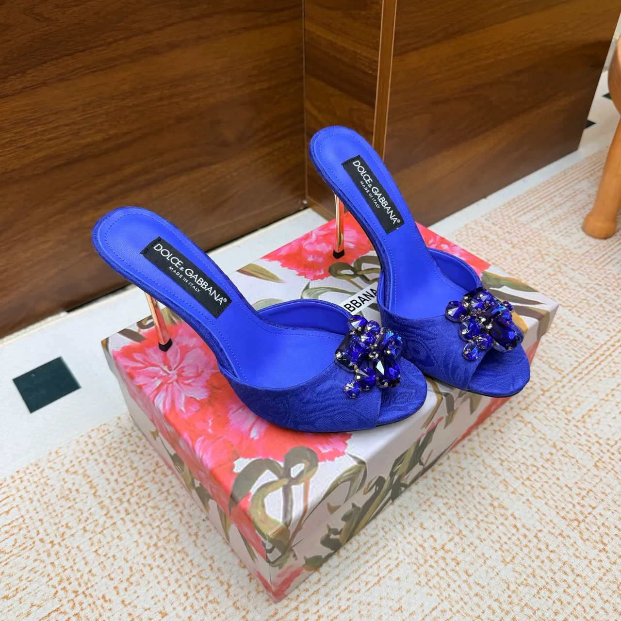 Dolce & Gabbana Heeled Mules in Blue · view 2